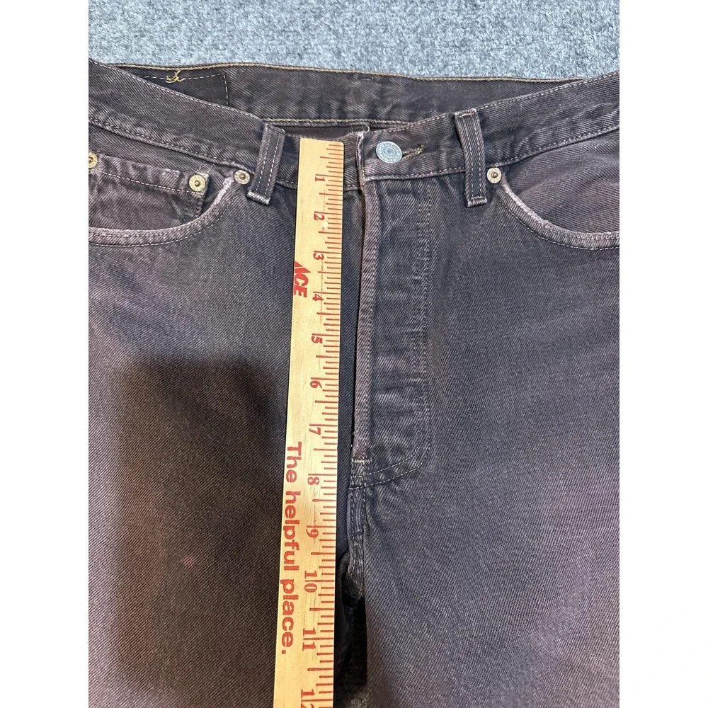VTG Levis 501 Jeans Mens 30x30 Brown Denim Straight Leg Made USA Button Fly 90s - Picture 11 of 12